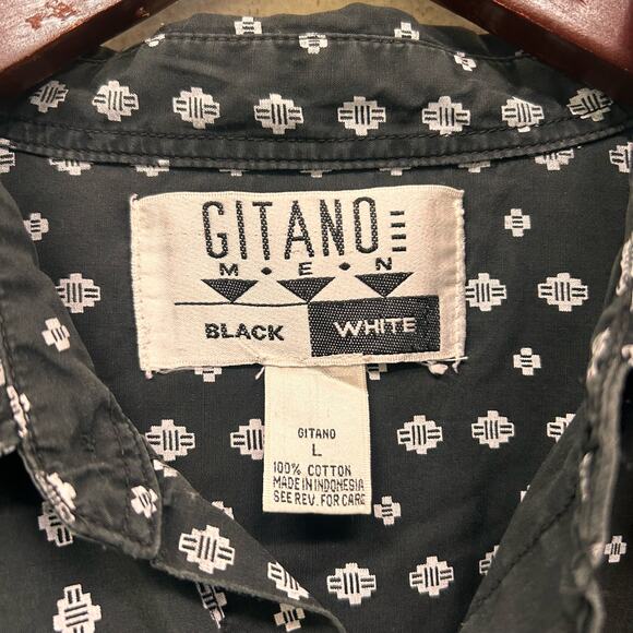 Vintage 90s Gitano Mens Printed Button Down Shirt Size Large - Picture 4 of 5